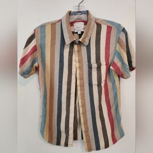 RVCA small short sleeve button down multicolored stripes